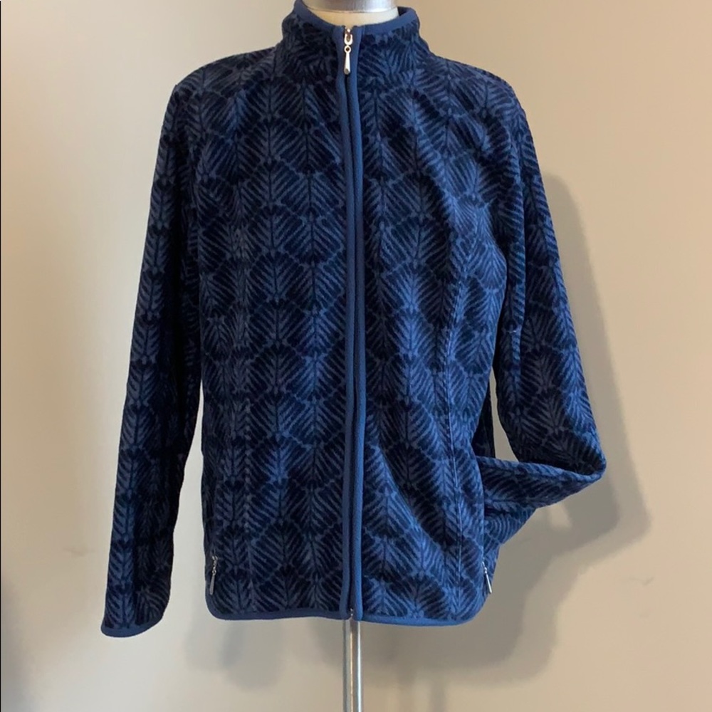 Karen Scott Sport zip patterned fleece